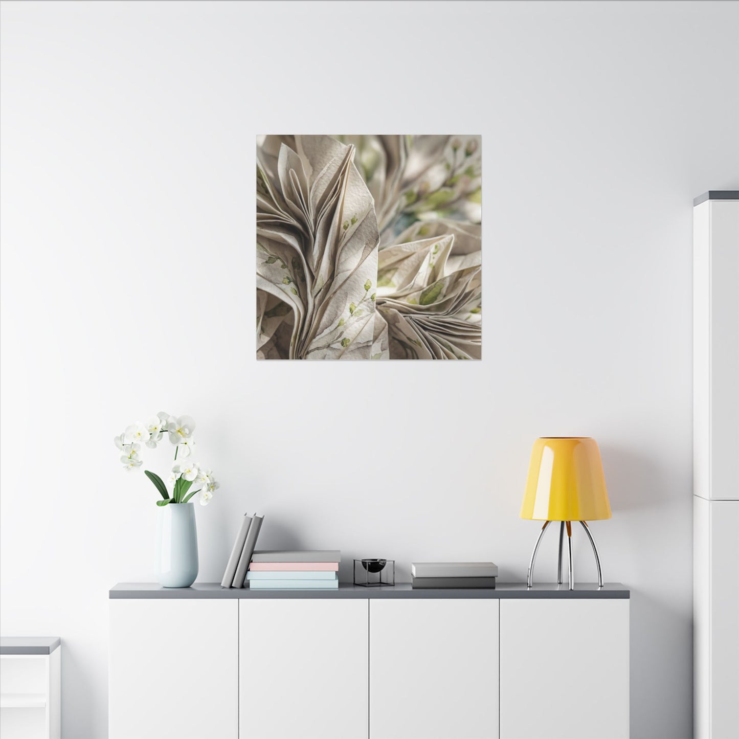 Fukinsei Paper Fold Canvas Art - Japandi Watercolor