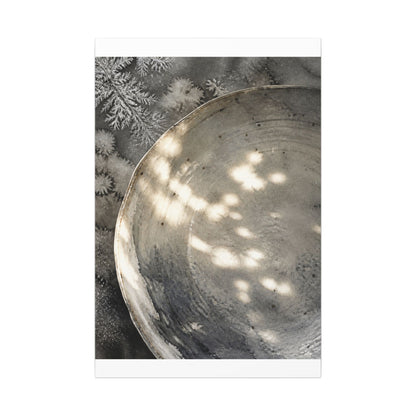 Ceramic Bowl Watercolor Canvas Art | Warm Japandi Art