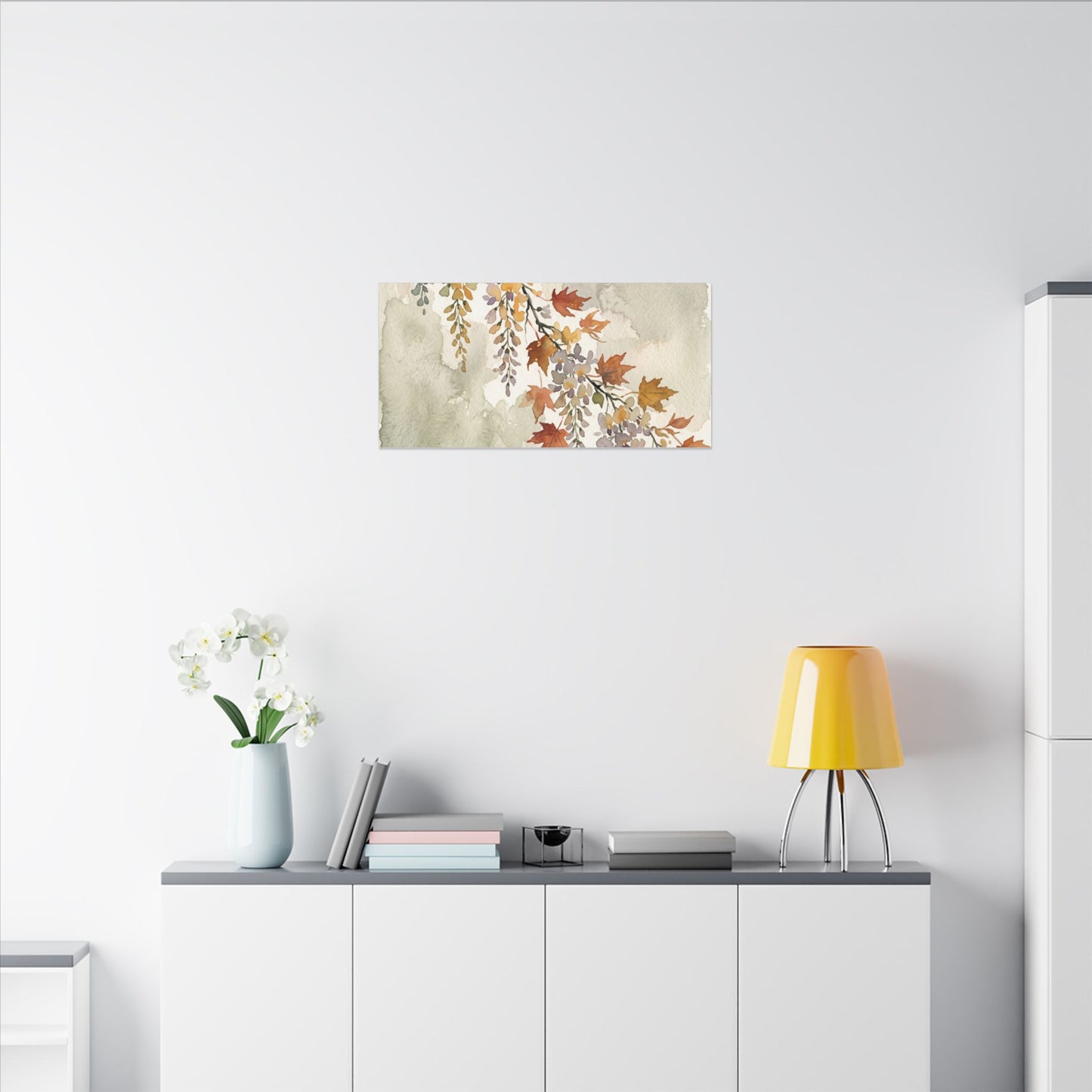 Ma Wisteria Canvas Art - Japandi Watercolor