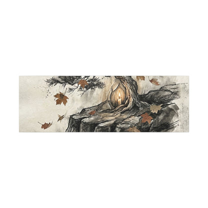 Pine Tree Autumn Canvas Art | Japandi Earthy Design