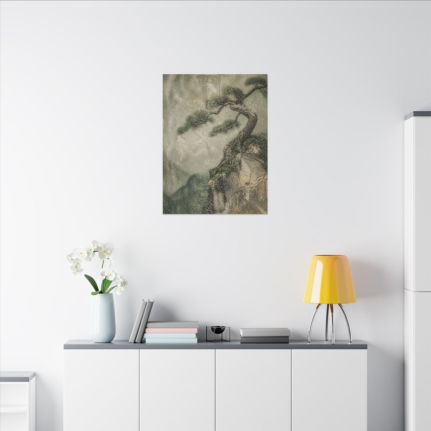 Fukinsei Pine Tree Canvas Art - Japandi Texture