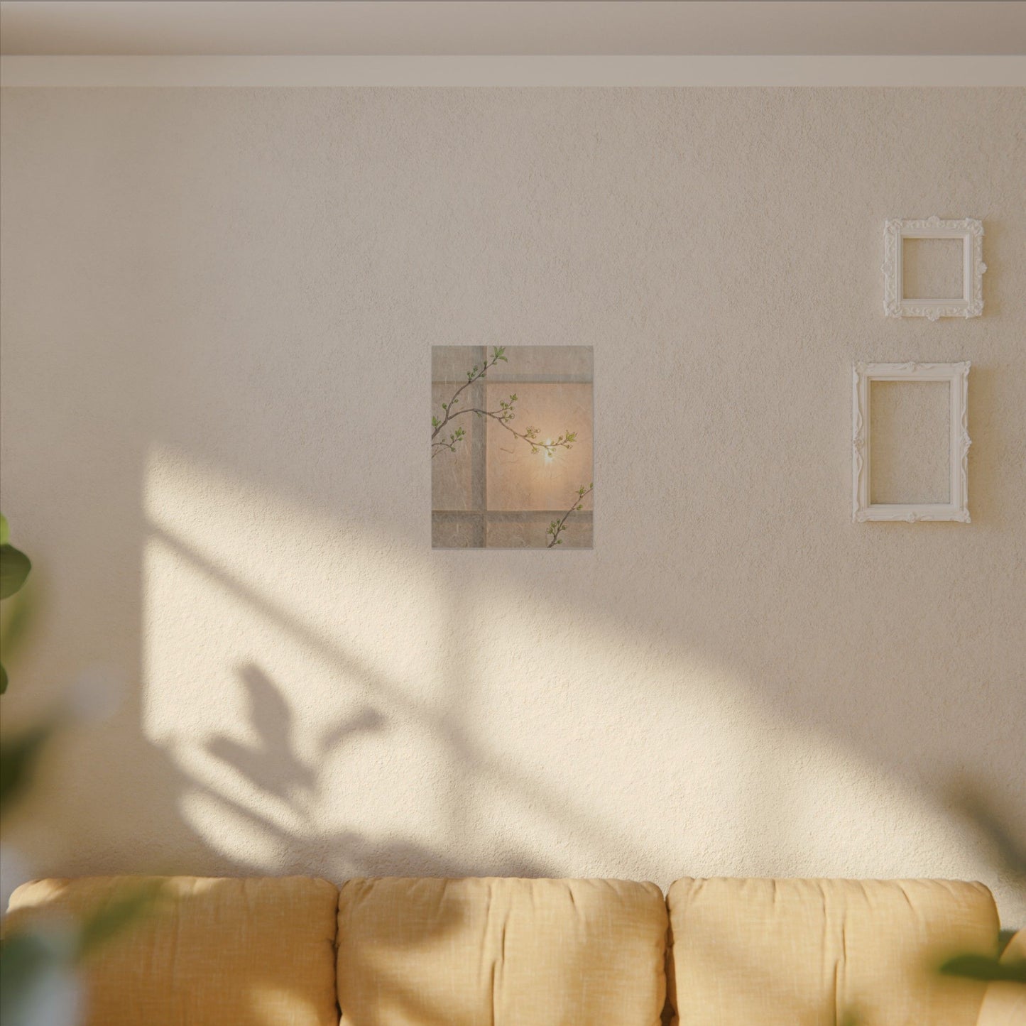 Shoji Screen Canvas Art | Spring Japandi Minimal Line Art