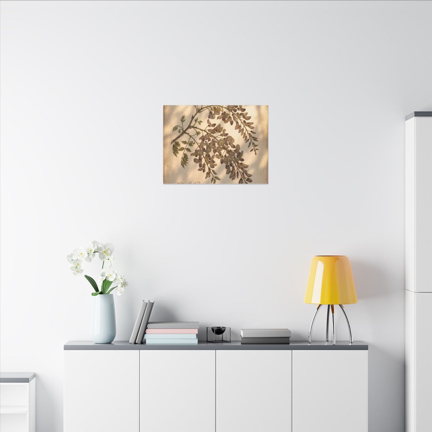 Spring Wisteria Herbarium Canvas Art | Earthy Decor
