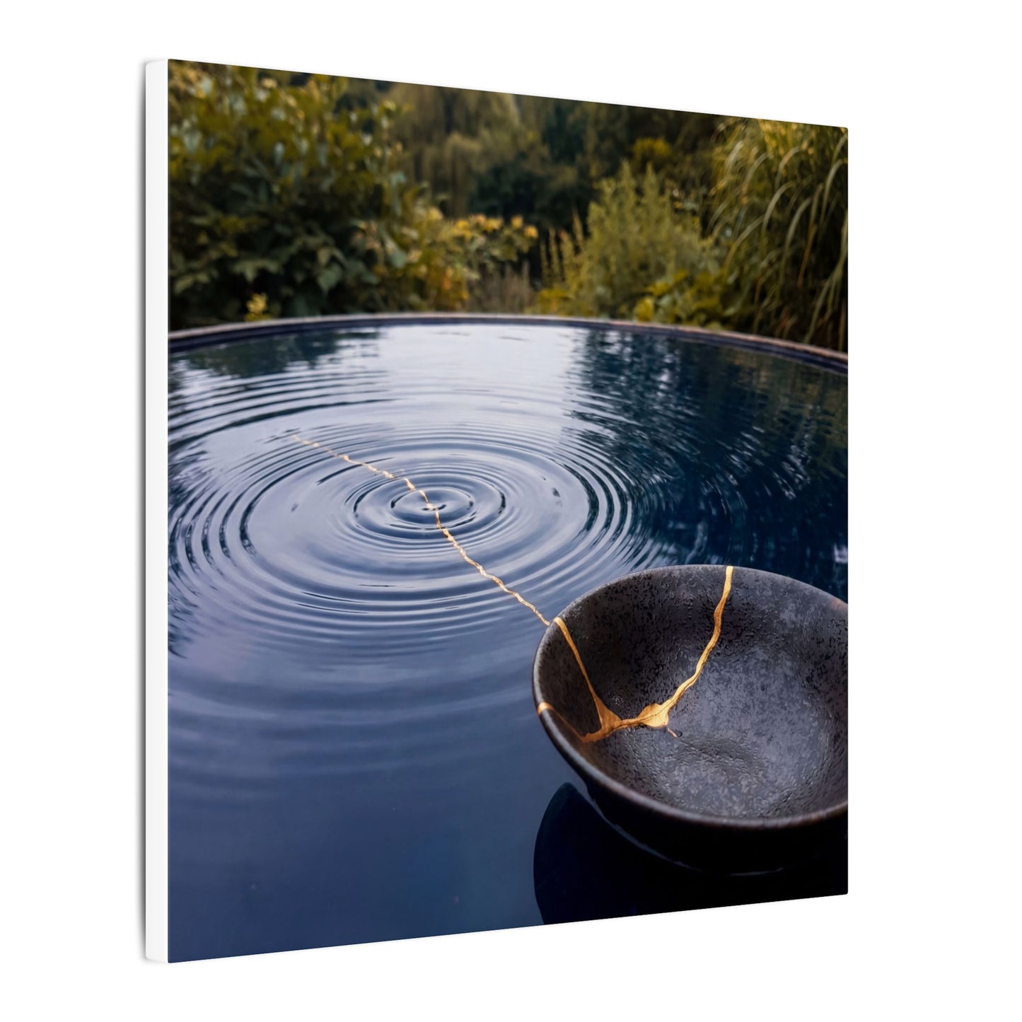 Kintsugi Water Ripple in Overcast | Broken Beauty Canvas Art