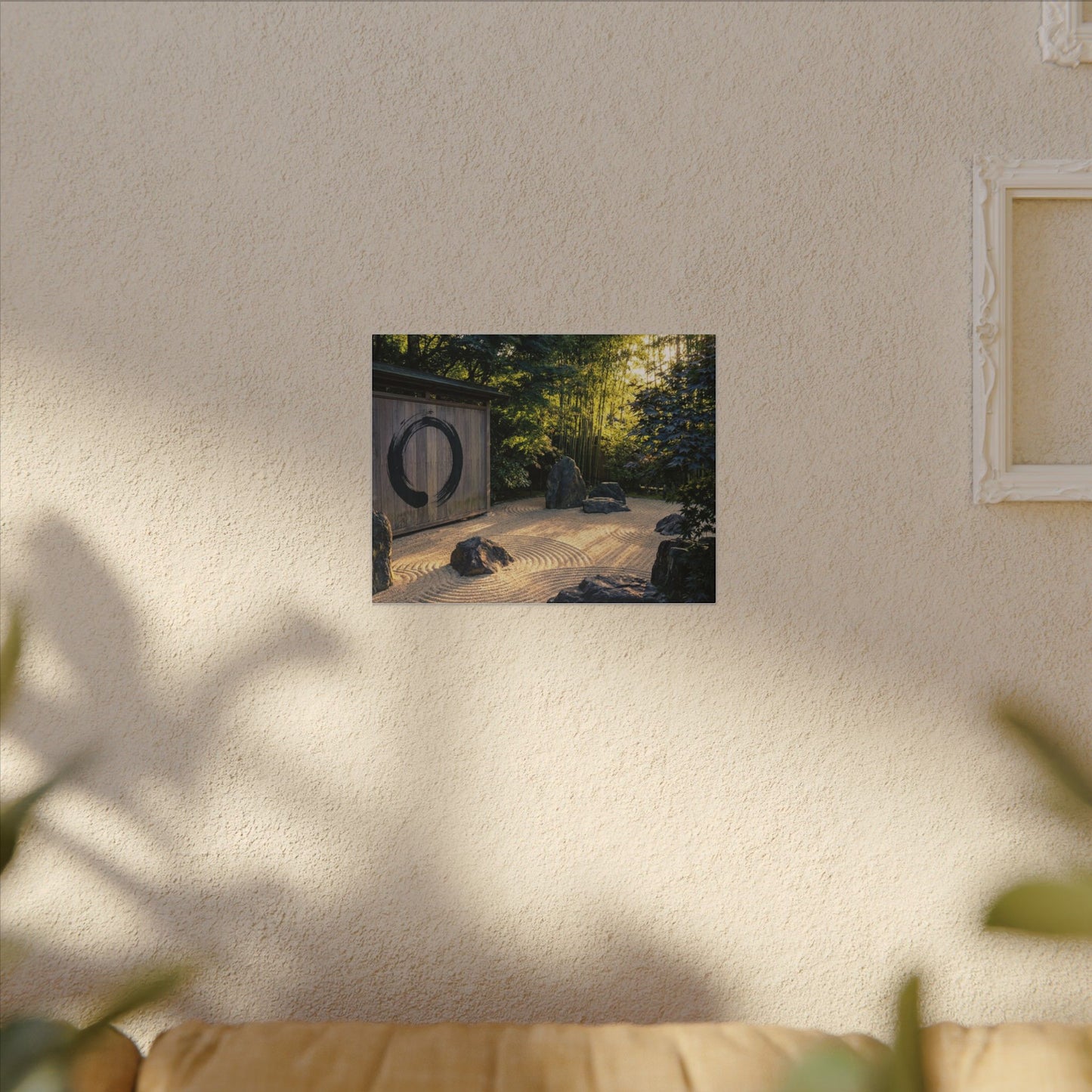 Rock Garden Enso Canvas Art | Tranquil Zen Art