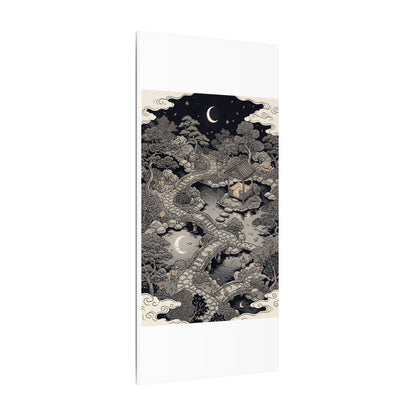 Moonlit Garden Ukiyo E Inspired Canvas Art | Serene Zen Art