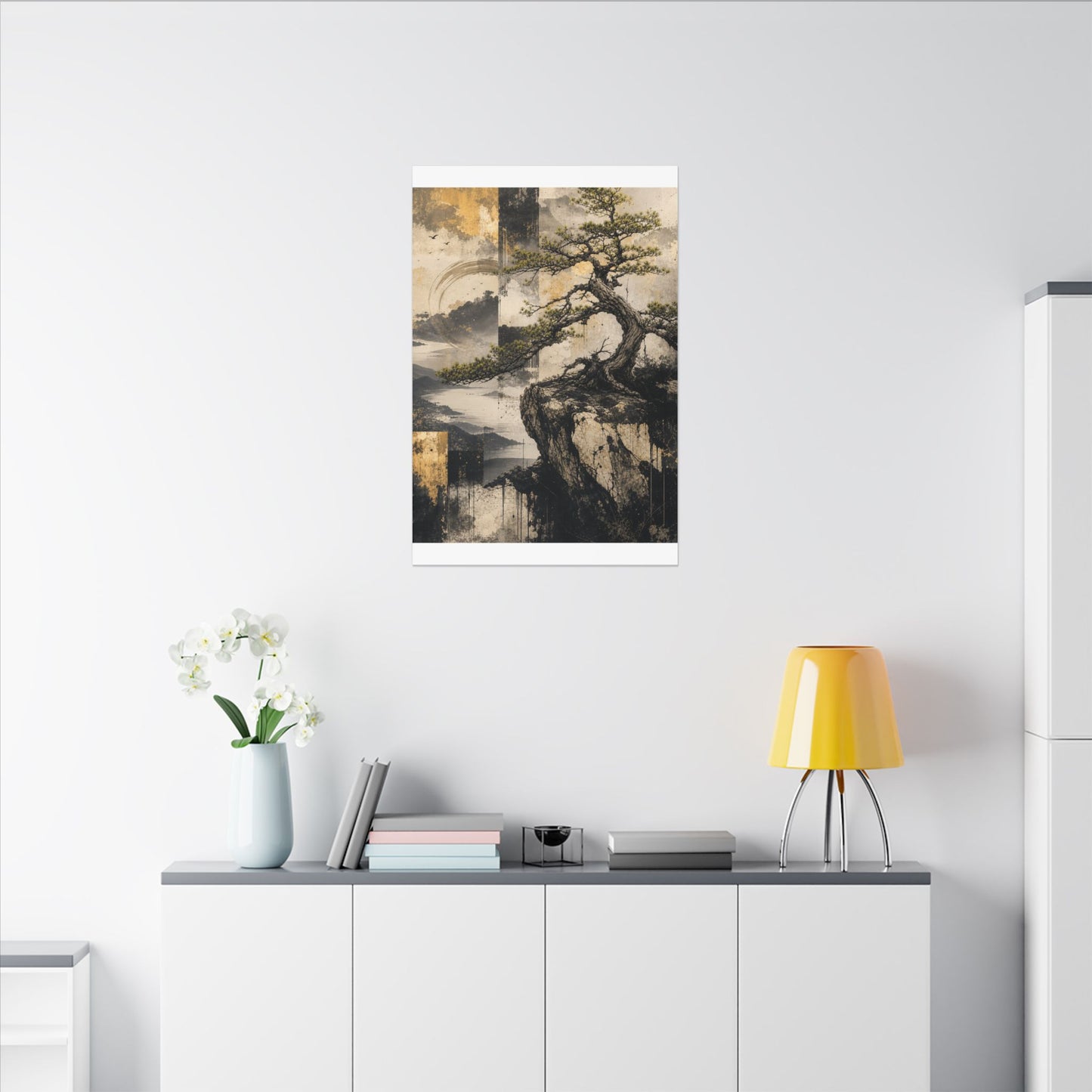 Golden Hour Pine Tree Canvas Art - Japandi Datsuzoku