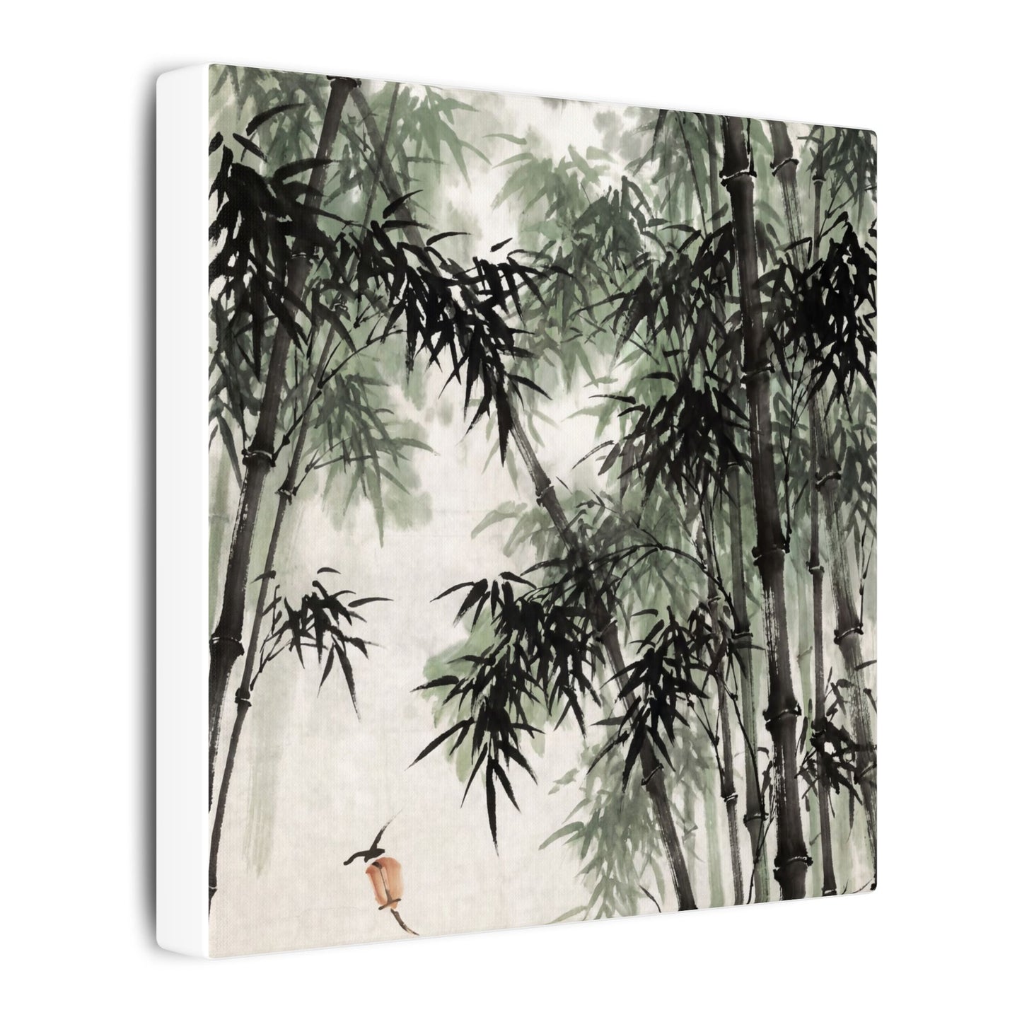 Zen Bamboo Grove in Overcast | Sumi E Canvas Art