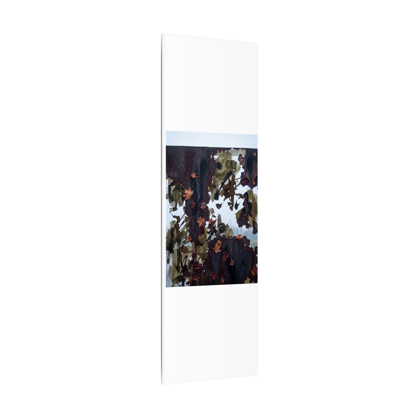 Rust Patina Charcoal Ink Canvas Art | Sophisticated Dark Japandi Art