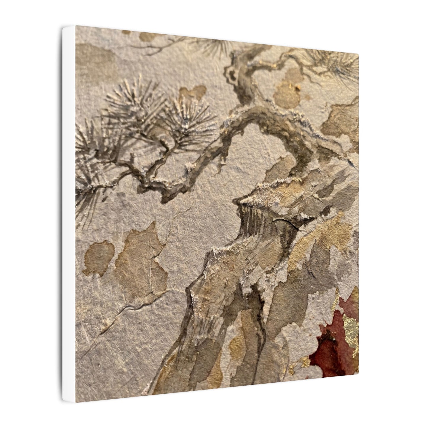 Pine Tree Canvas Art | Winter Japandi Japanese Pattern Art