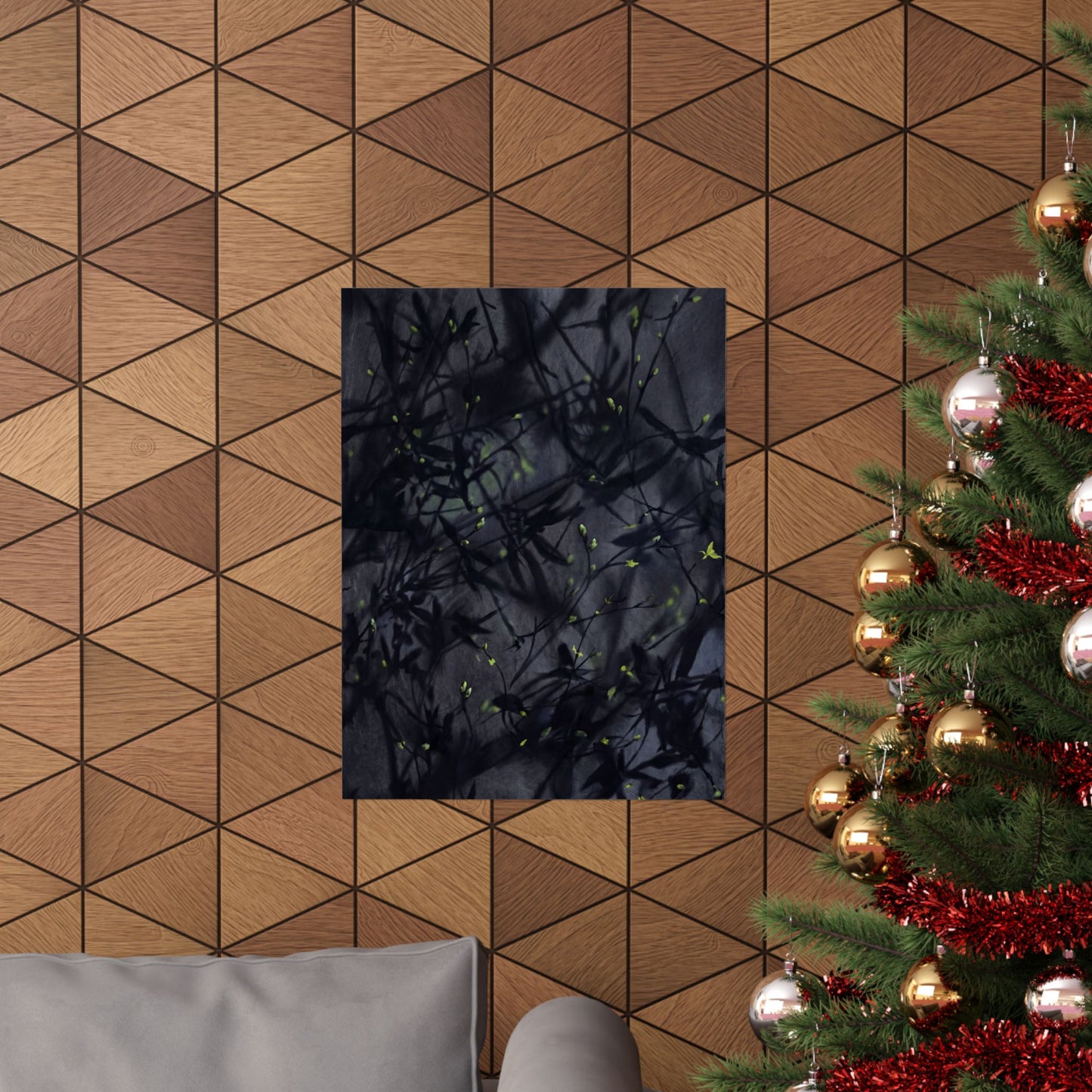 Atmospheric Shadow Play Wall Art Print - Shadow Zen Dark Japandi