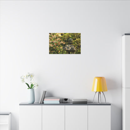 Spring Stone Lantern Gold Repair Canvas Art | Beautiful Decor