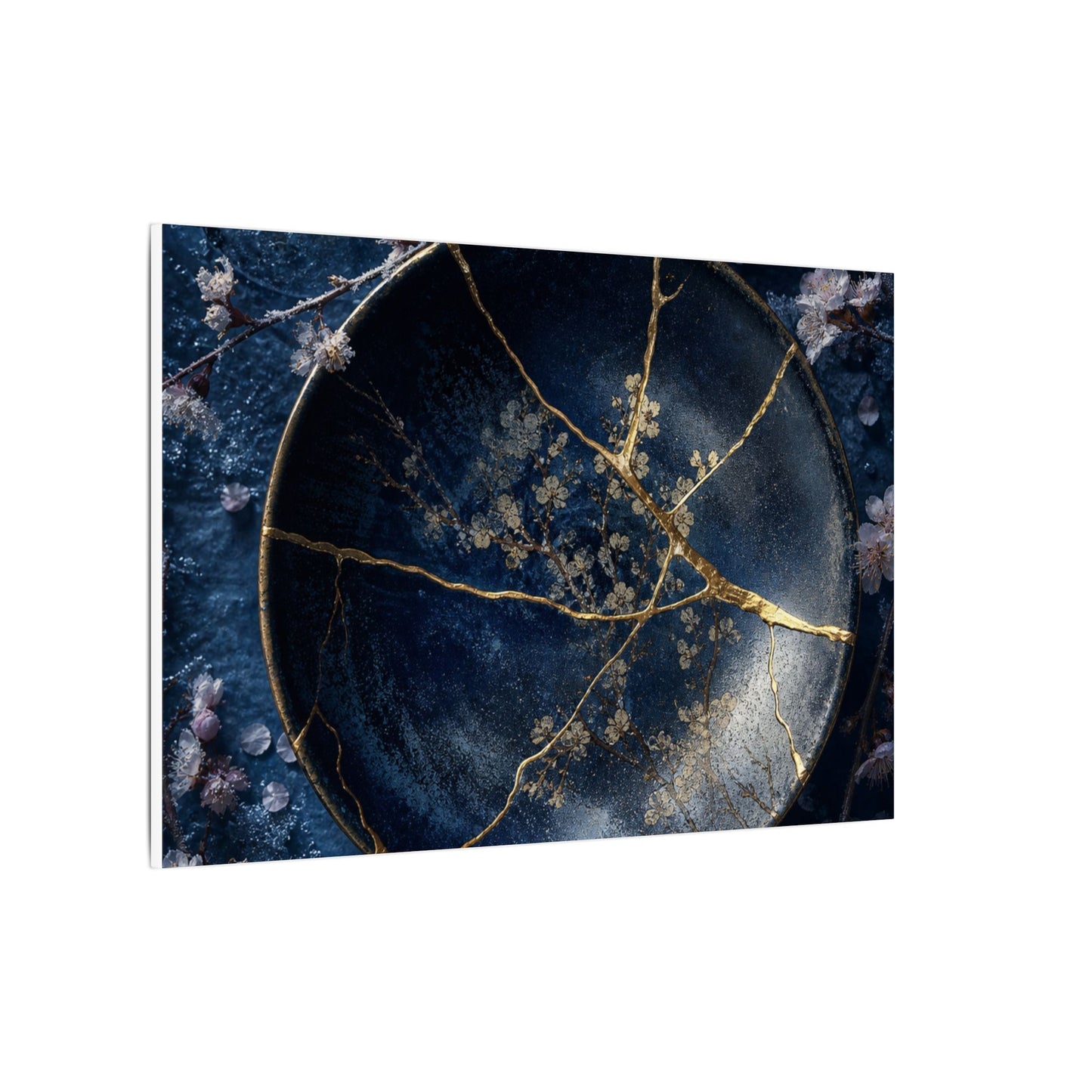 Cherry Blossom Winter Canvas Art | Kintsugi Philosophical Design