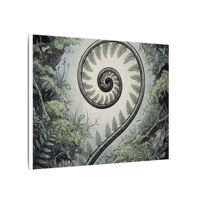 Zen Fern Unfurling in Dawn | Ukiyo E Inspired Canvas Art