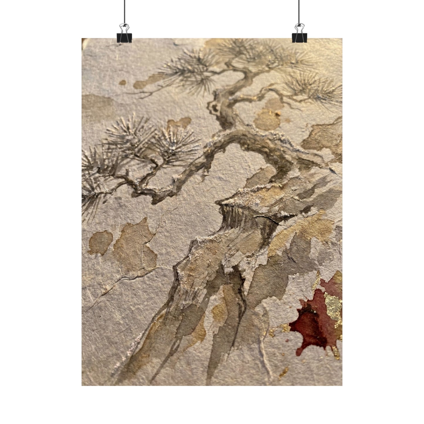 Pine Tree Winter Wall Art Print | Japandi Elegant Design