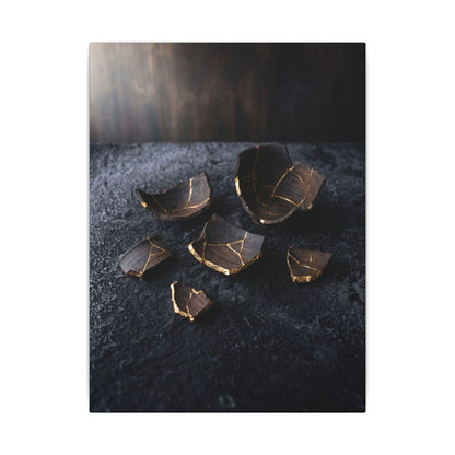 Winter Broken Pottery Shadow Zen Canvas Art | Bold Decor