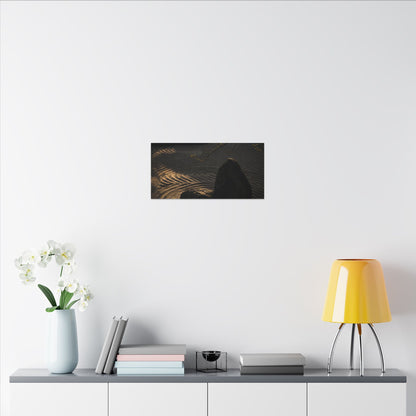 Ma Rock Garden Canvas Art - Dark Japandi Shadow Zen