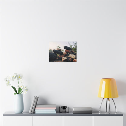 River Stones Canvas Art | Spring Kintsugi Broken Beauty Art