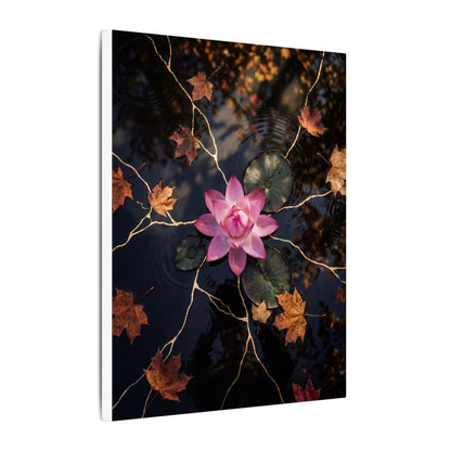 Ma Lotus Flower Canvas Art - Kintsugi Gold Vein