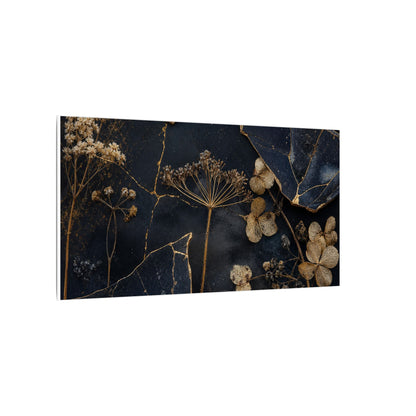 Philosophical Dried Flowers Canvas Art - Broken Beauty Kintsugi