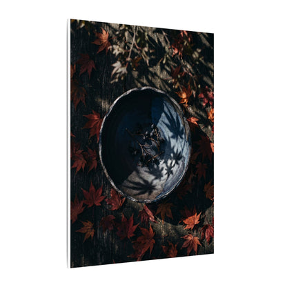 Autumn Ceramic Bowl Shadow Zen Canvas Art | Bold Decor