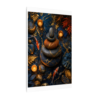 Summer River Stones Gold Vein Canvas Art | Resilient Decor