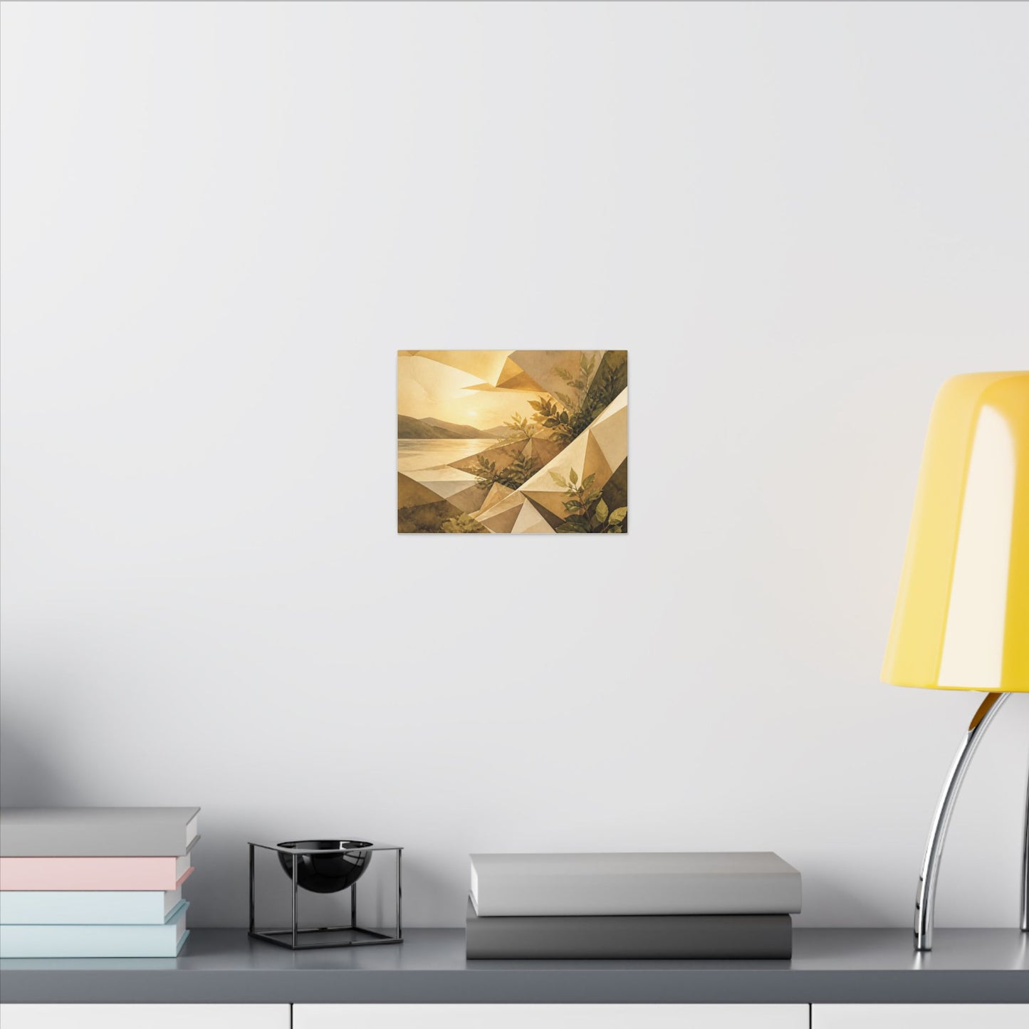Golden Hour Paper Fold Canvas Art - Japandi Ma