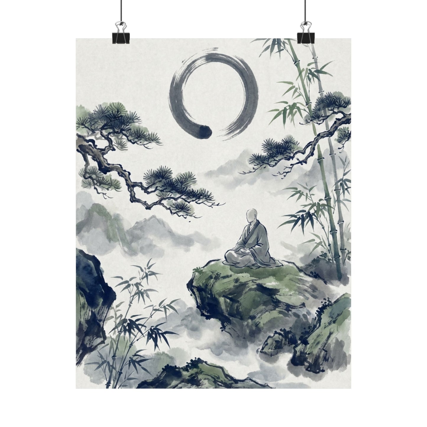 Zen Sumi-e Wall Art Print Art Print
