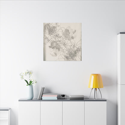 Summer Shadow Play Minimal Line Canvas Art | Earthy Decor