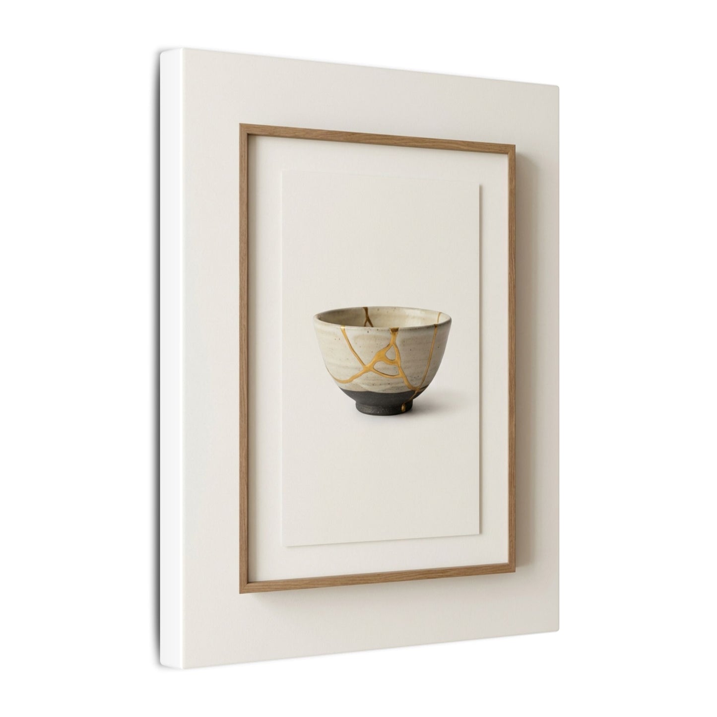 Kintsugi Charcoal Canvas Art