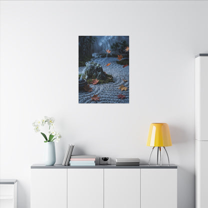 Autumn Incense Smoke Karesansui Canvas Art | Calm Decor