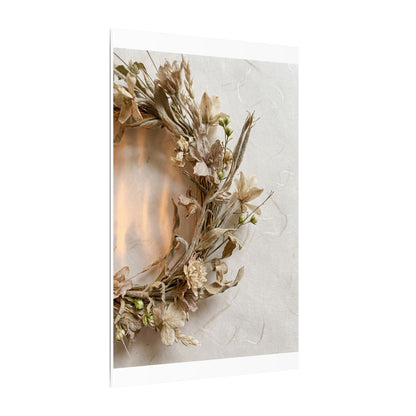 Dried Flowers Japanese Pattern Canvas Art | Neutral Japandi Art