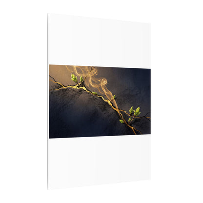Spring Incense Smoke Gold Vein Canvas Art | Healing Decor