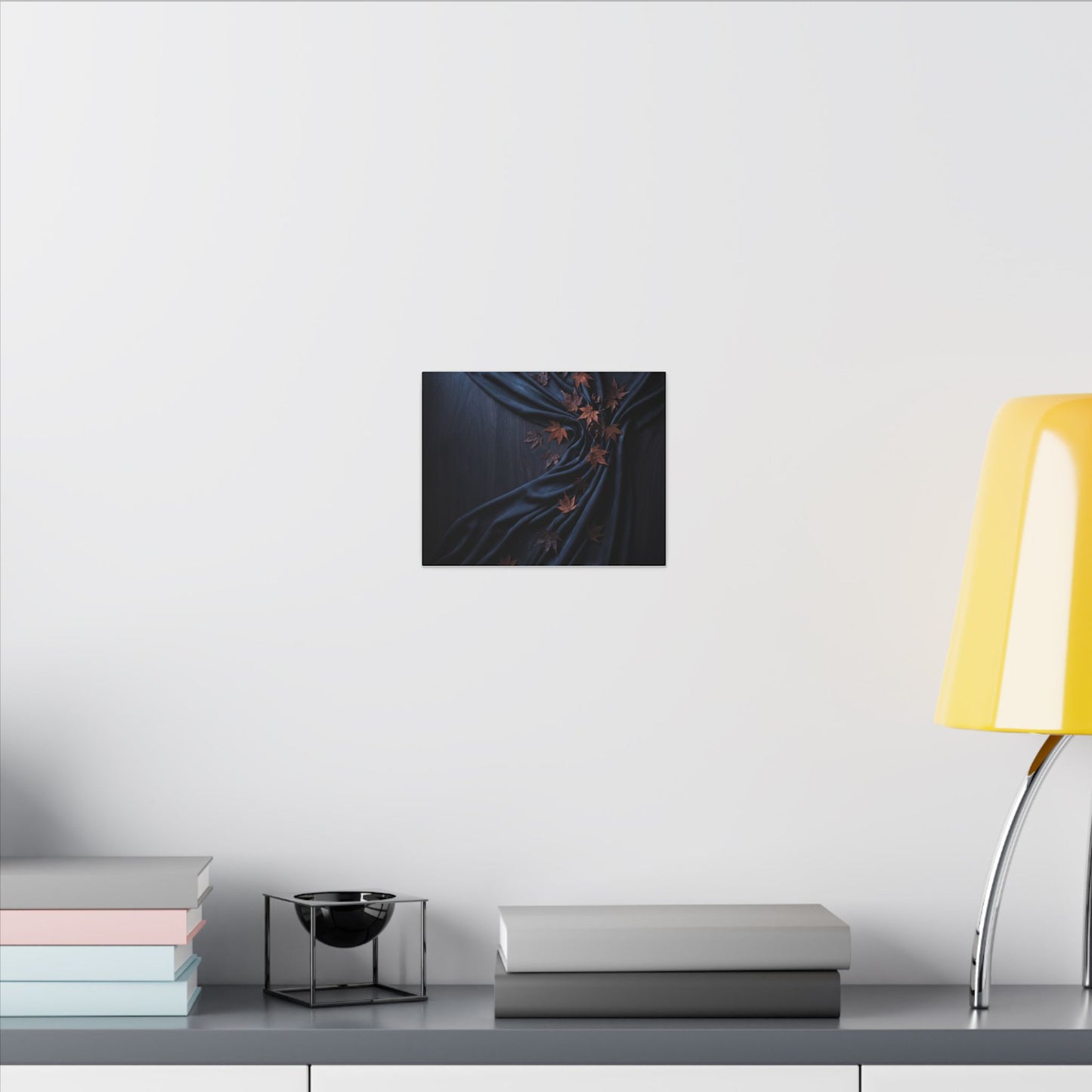 Silk Drape Autumn Canvas Art | Dark Japandi Sophisticated Design