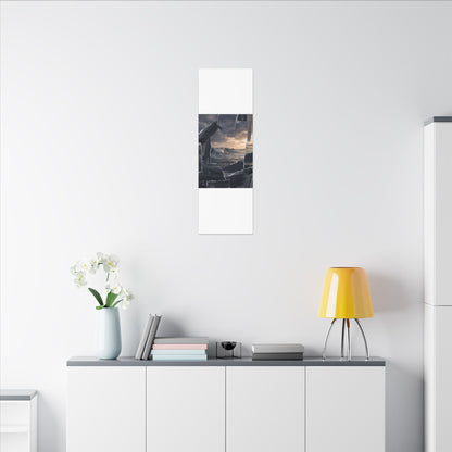 Fukinsei Ocean Wave Canvas Art - Dark Japandi Shadow Zen
