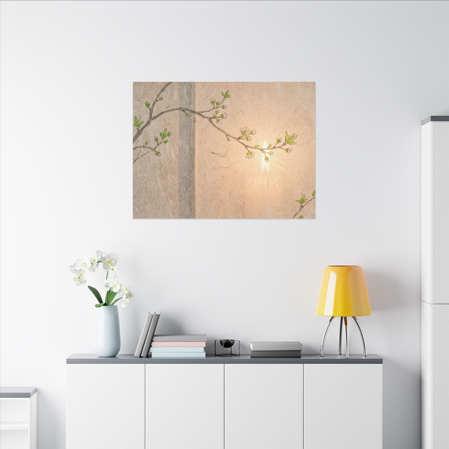 Spring Cherry Blossom Forest Whimsy Canvas Art | Rustic Decor