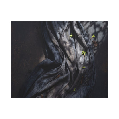 Seijaku Silk Drape Canvas Art - Dark Japandi Dark Texture