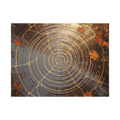 Artful Water Ripple Canvas Art - Gold Vein Kintsugi Art Print