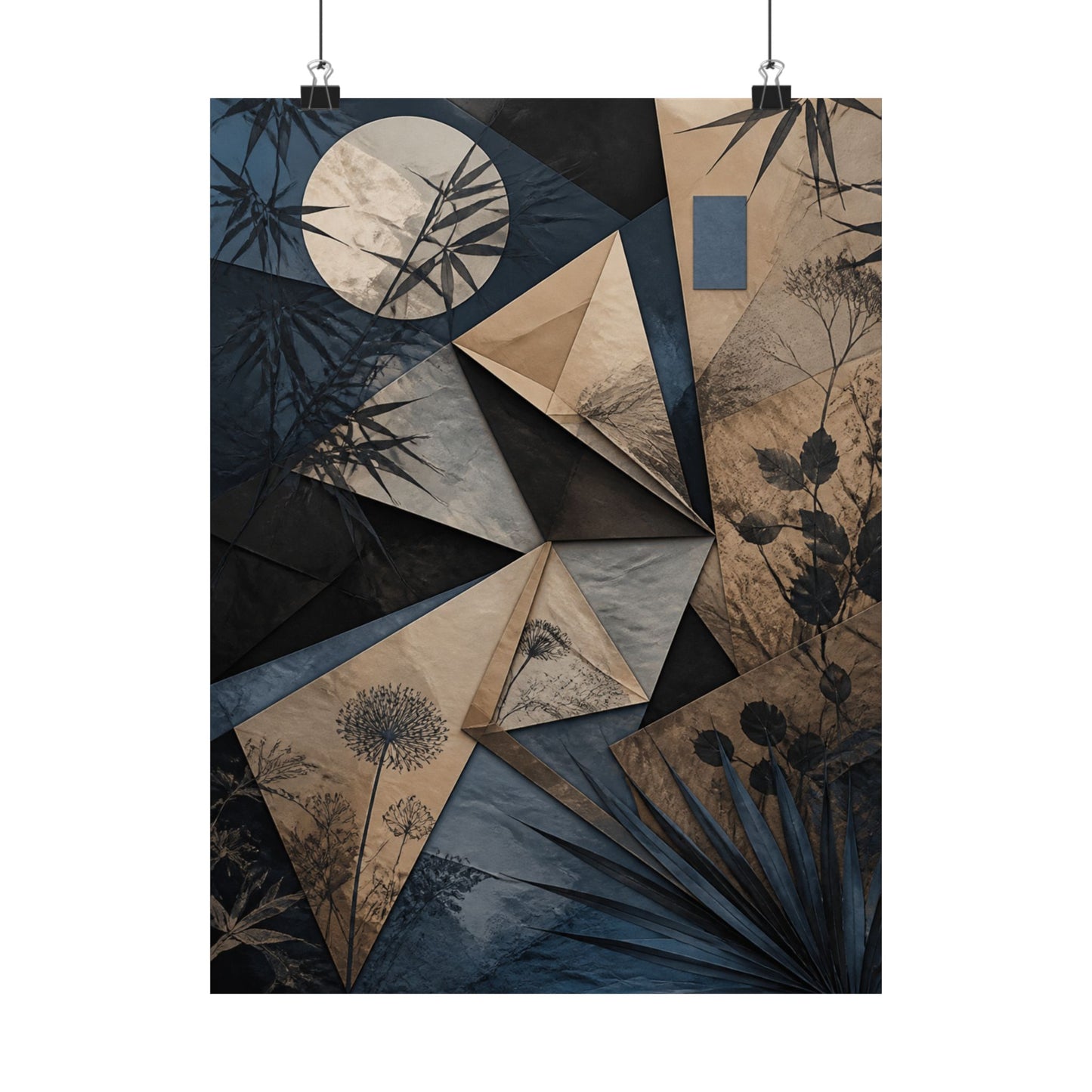 Paper Fold Minimal Line Wall Art Print | Cozy Japandi Art