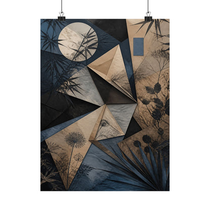 Paper Fold Minimal Line Wall Art Print | Cozy Japandi Art