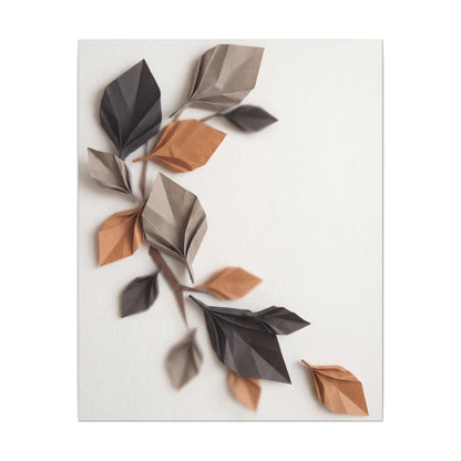 Paper Fold Autumn Canvas Art | Japandi Earthy Design