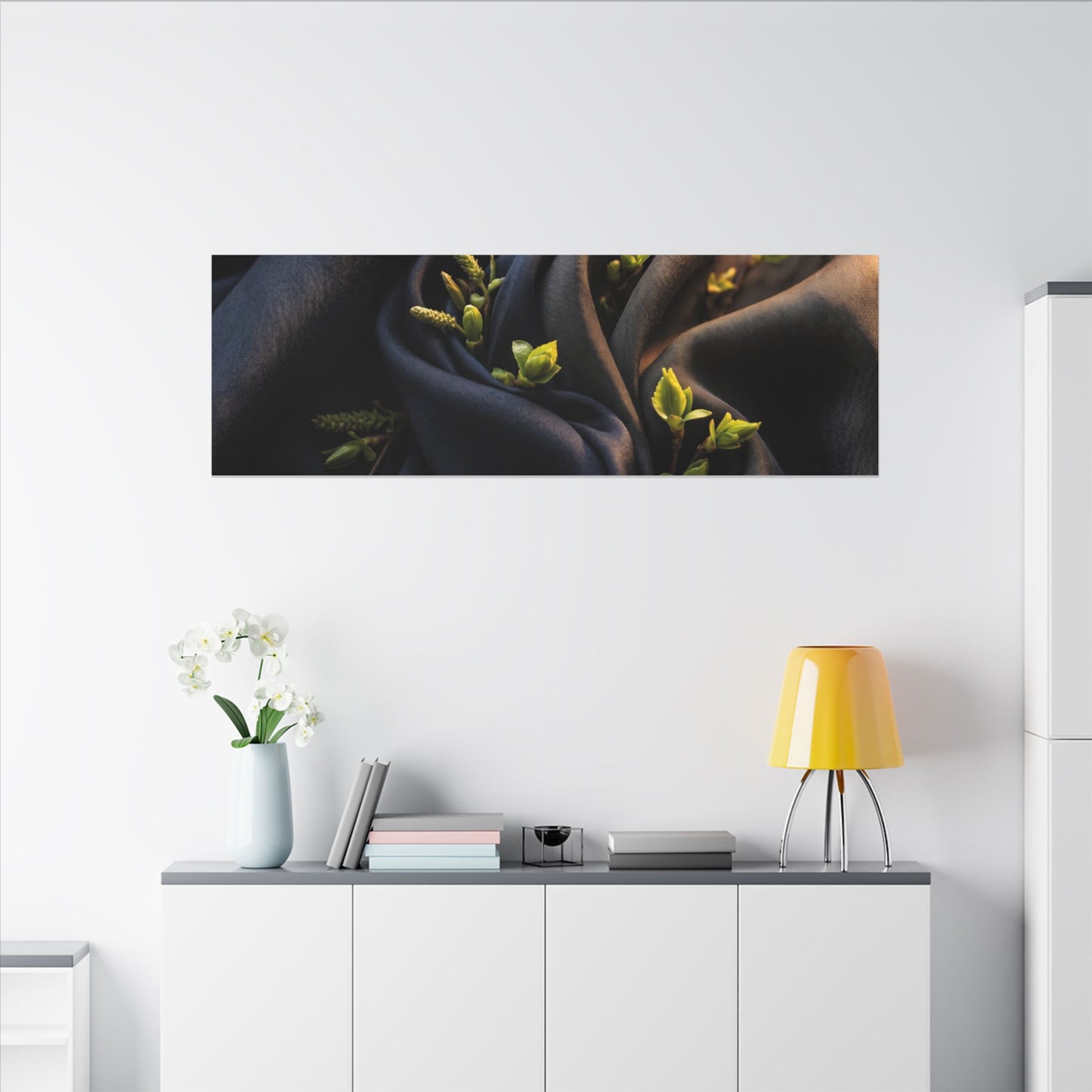 Spring Silk Drape Moody Minimal Canvas Art | Luxurious Decor