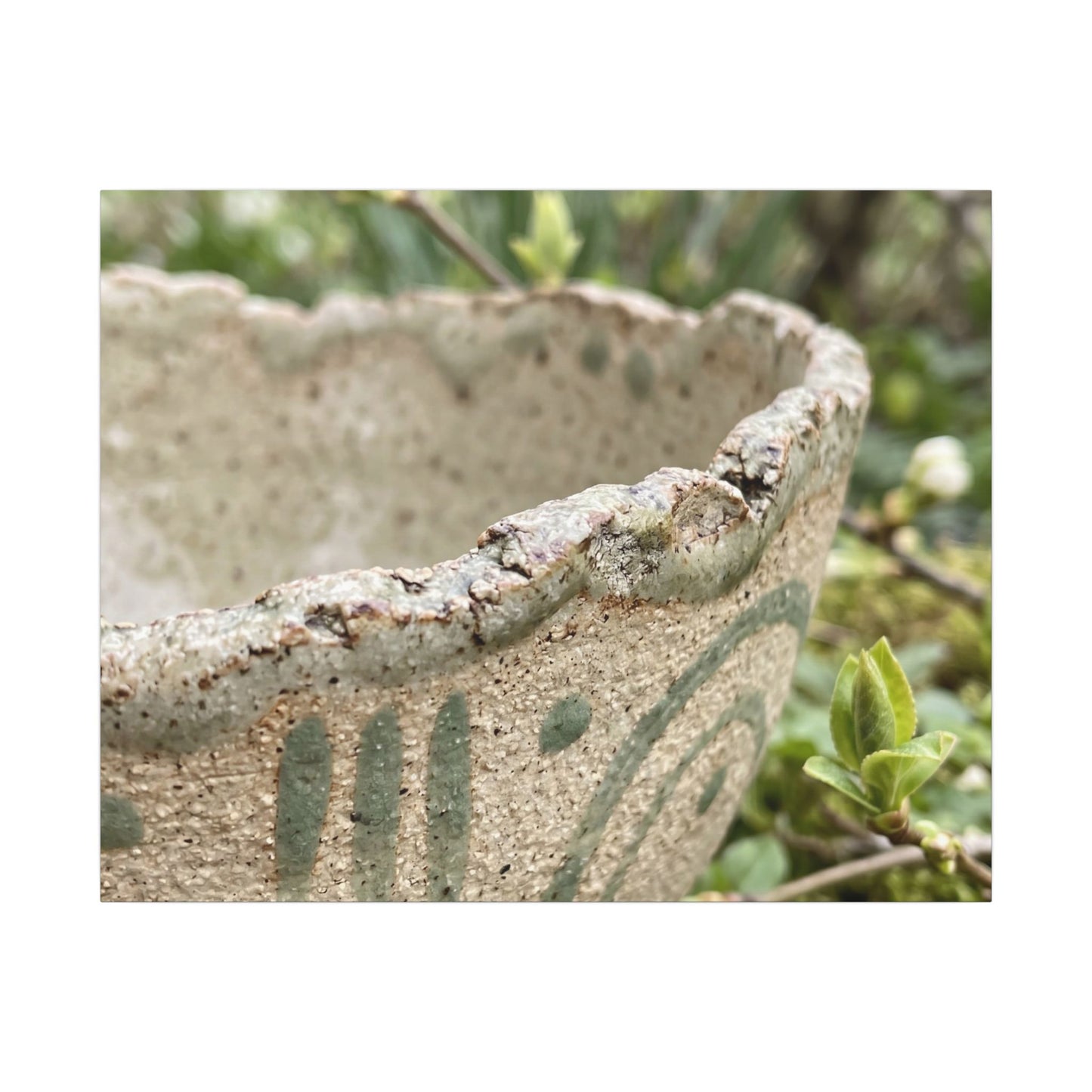 Elegant Ceramic Bowl Canvas Art - Japanese Pattern Japandi