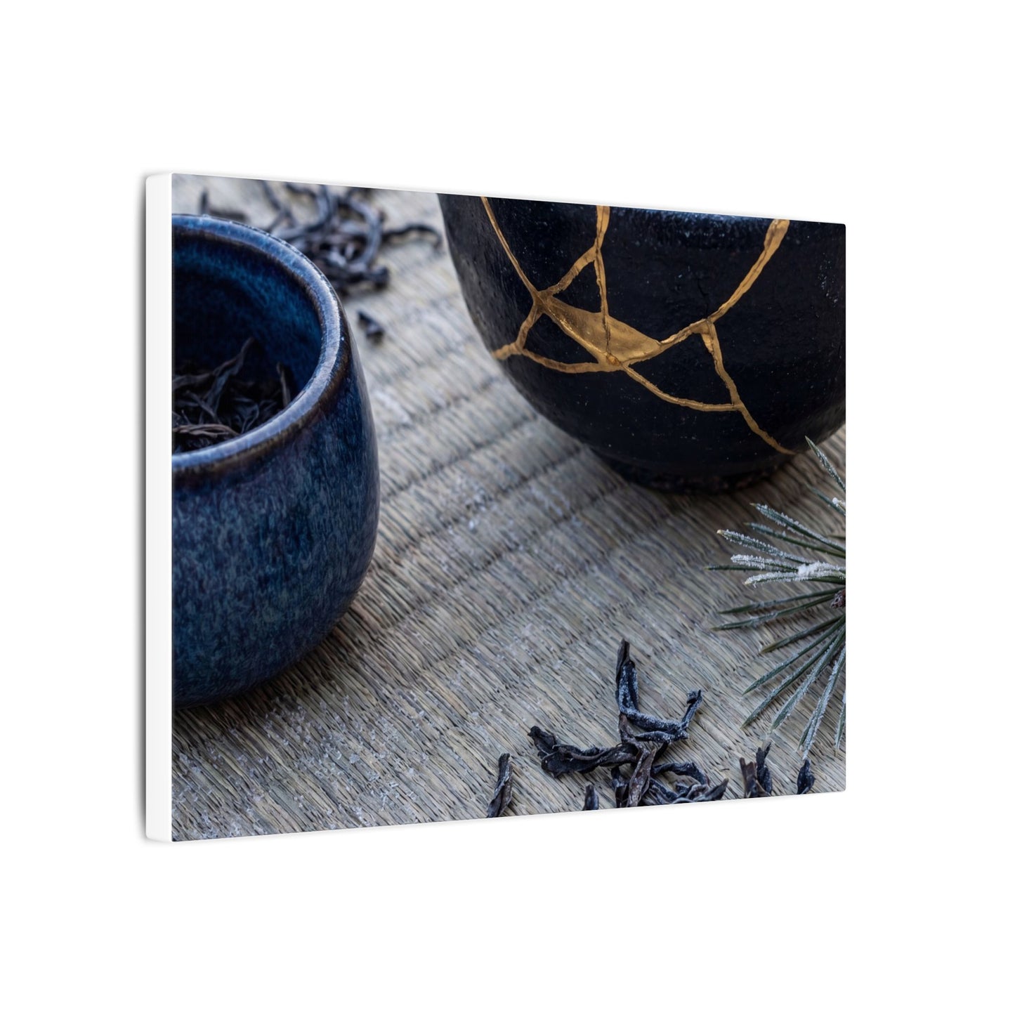 Kintsugi Tea Ceremony in Overcast | Gold Vein Canvas Art
