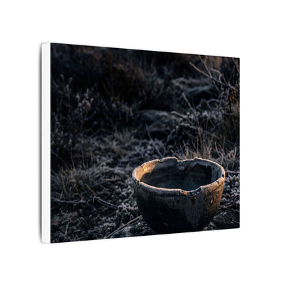 Kanso Ceramic Bowl Canvas Art - Dark Japandi Dark Texture