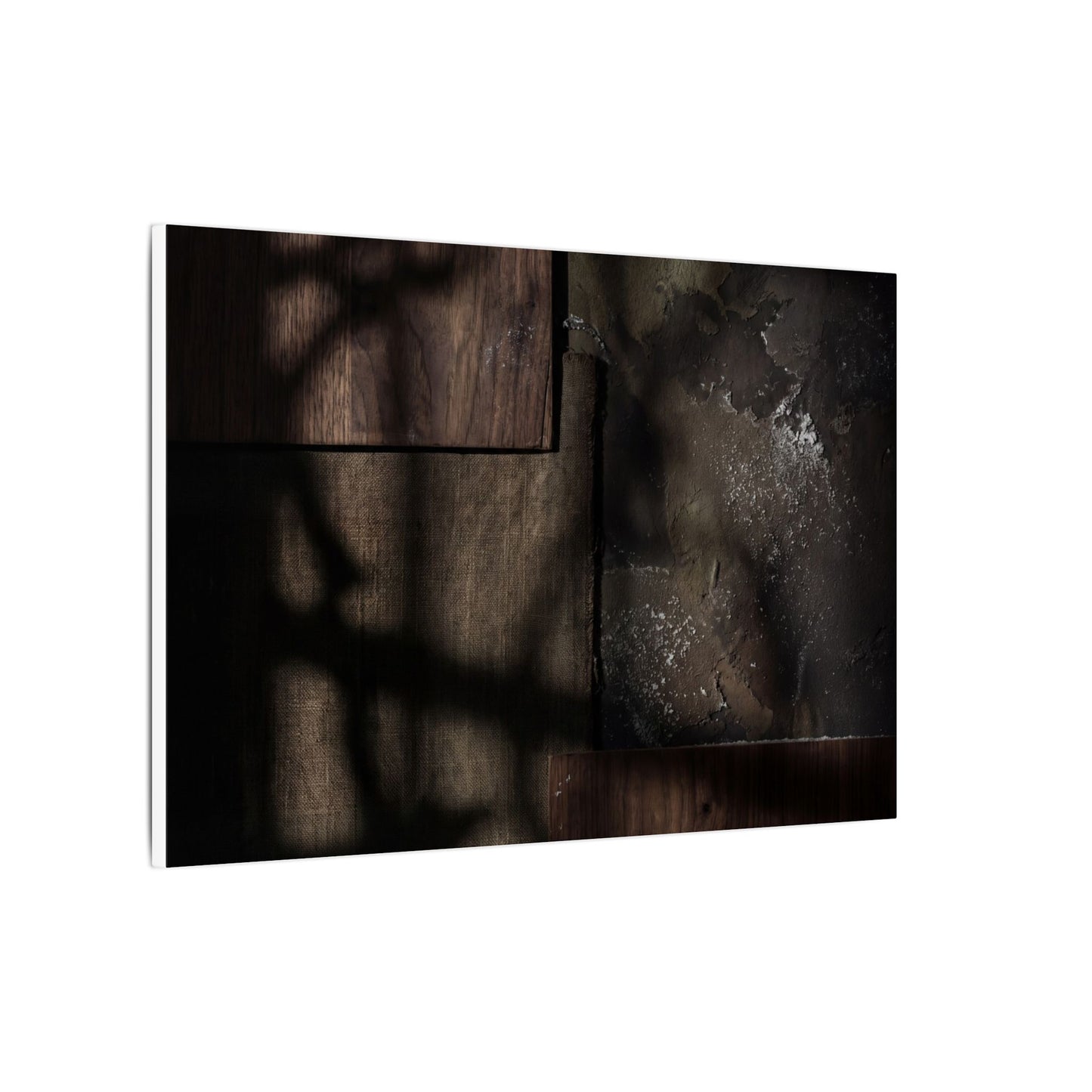 Dark Japandi Shadow Play in Candlelight | Dark Texture Canvas Art