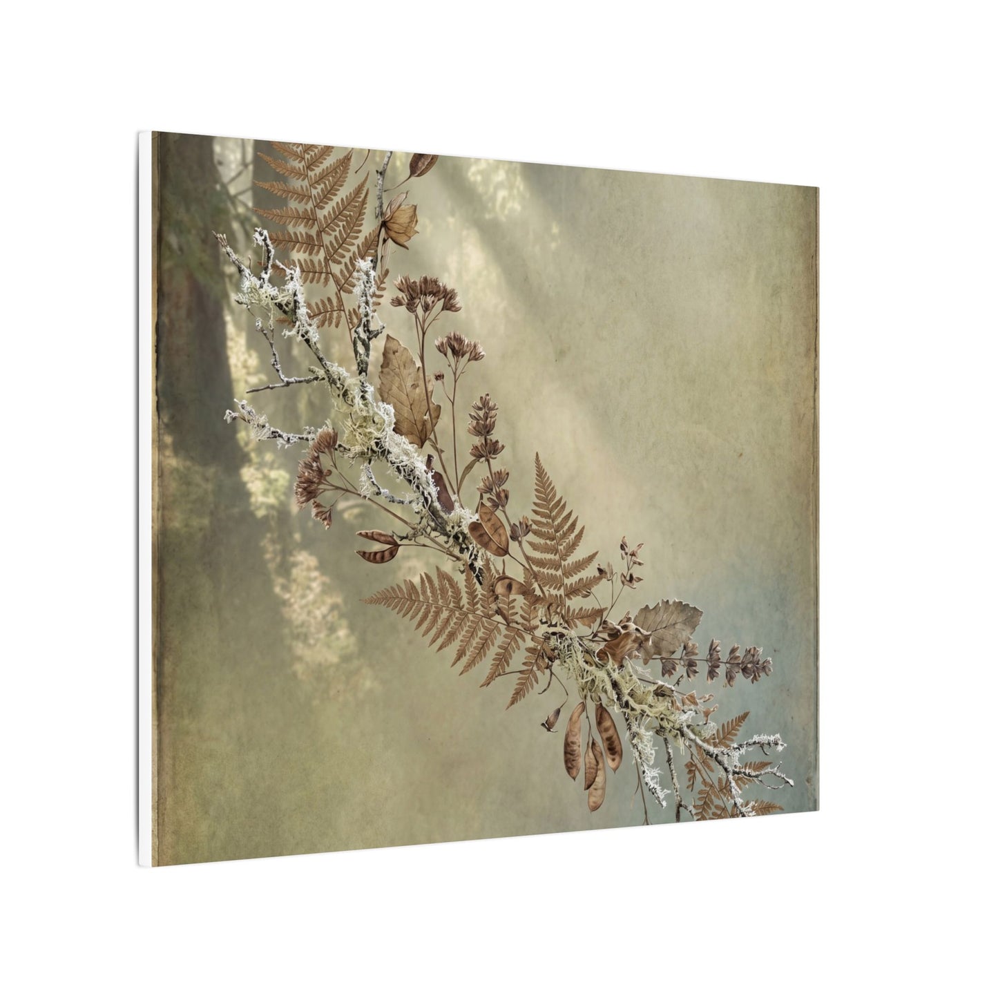 Winter Dried Flowers Forest Whimsy Canvas Art | Earthy Decor