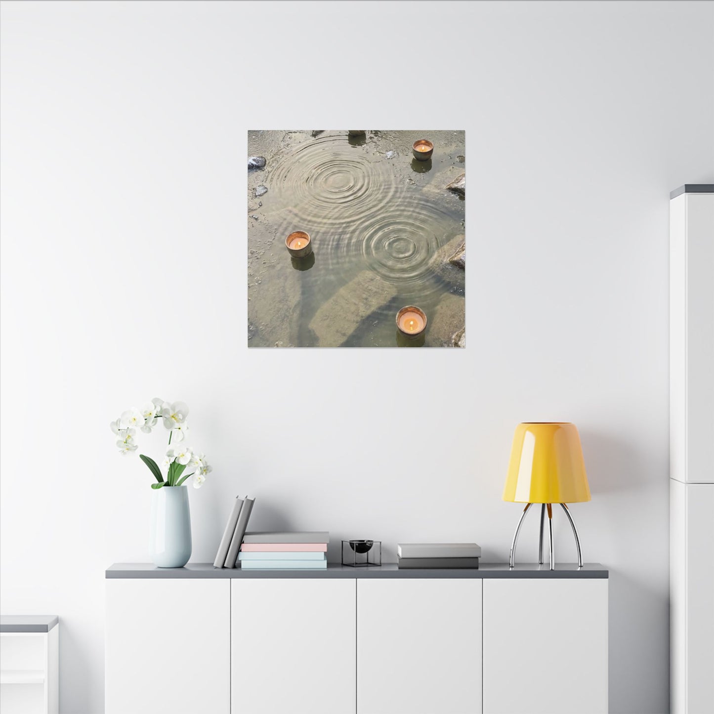 Water Ripple Canvas Art | Winter Japandi Japanese Pattern Art