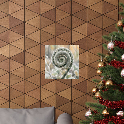 Fern Unfurling Wall Art Print | Winter Japandi Watercolor Art