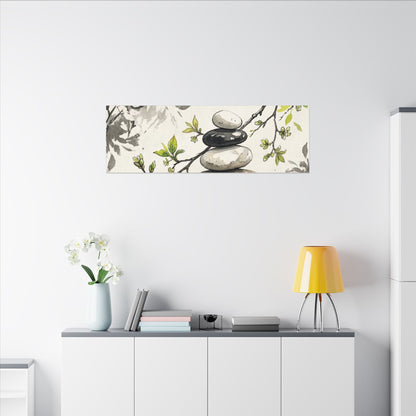 Spring River Stones Japanese Pattern Canvas Art | Elegant Decor